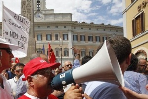 Manifestazione a Montecitorio