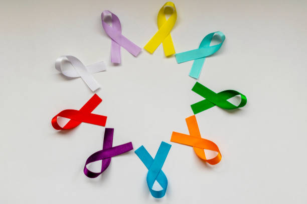 fiocchetti colorati in circolo simbolo delle campagne per la prevenzione