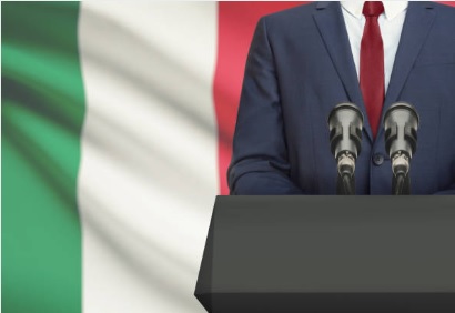 bandiera italia con membro nuovo governo